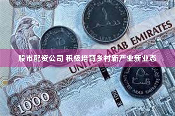 股市配资公司 积极培育乡村新产业新业态