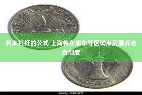 利率杠杆的公式 上海将在浦东等区试点房屋养老金制度