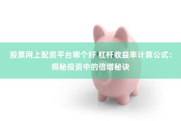 股票网上配资平台哪个好 杠杆收益率计算公式：揭秘投资中的倍增秘诀