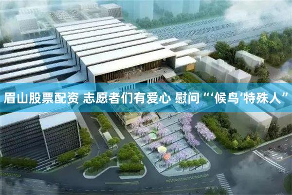 眉山股票配资 志愿者们有爱心 慰问“‘候鸟’特殊人”