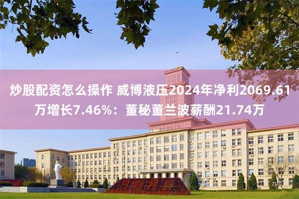 炒股配资怎么操作 威博液压2024年净利2069.61万增长7.46%：董秘董兰波薪酬21.74万