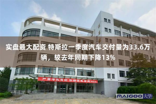 实盘最大配资 特斯拉一季度汽车交付量为33.6万辆，较去年同期下降13%