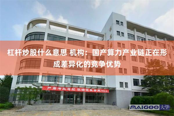 杠杆炒股什么意思 机构：国产算力产业链正在形成差异化的竞争优势