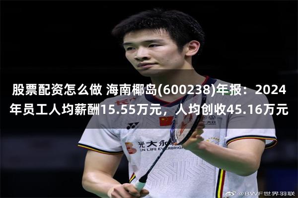 股票配资怎么做 海南椰岛(600238)年报：2024年员工人均薪酬15.55万元，人均创收45.16万元
